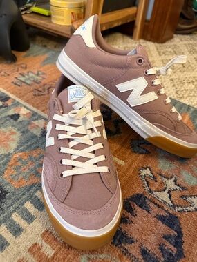 New Balance Mauve Low-Top Sneakers with White Accents